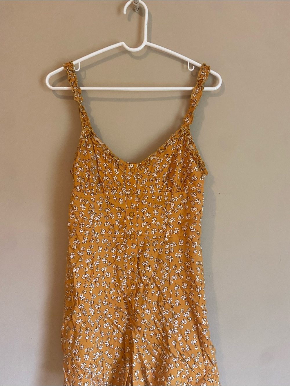 Urban Outfitters Cottagecore Boho Festival Twee Mustard Yellow Floral Romper